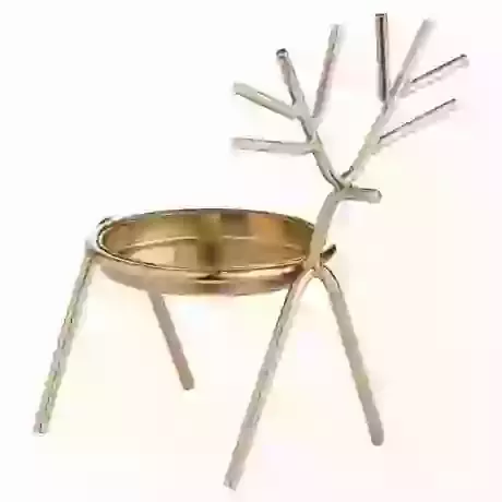 Gold Stick Reindeer Candle Holder